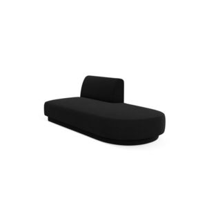 Modul canapea dreapta 2 locuri, Miley, Micadoni Home, BL, 158x85x74 cm, catifea, negru imagine