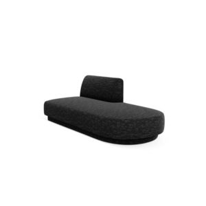 Modul canapea dreapta 2 locuri, Miley, Micadoni Home, BL, 158x85x74 cm, poliester chenille, negru imagine