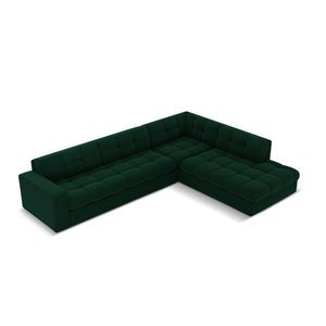 Coltar dreapta 5 locuri, Justin, Micadoni Home, BL, 236x199x72 cm, catifea, verde bottle imagine