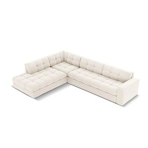 Coltar stanga 5 locuri, Justin, Micadoni Home, BL, 236x199x72 cm, catifea, bej deschis imagine