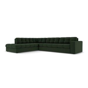 Coltar stanga 5 locuri, Justin, Micadoni Home, BL, 236x199x72 cm, poliester, verde inchis imagine