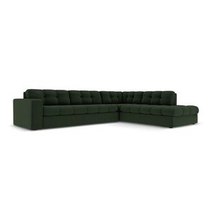 Coltar dreapta 5 locuri, Justin, Micadoni Home, BL, 236x199x72 cm, poliester, verde inchis imagine