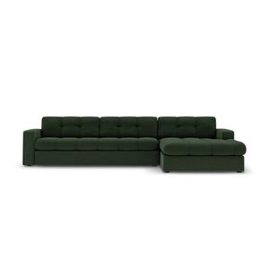 Coltar dreapta 4 locuri, Justin, Micadoni Home, BL, 236x160x72 cm, poliester, verde inchis imagine