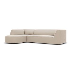 Coltar stanga 4 locuri, Ruby, Micadoni Home, BL, forma rotunjita, 273x180x69 cm, catifea, bej imagine