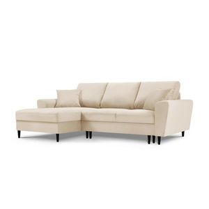 Coltar extensibil stanga 4 locuri, Moghan, Micadoni Home, BL, 241x145x88 cm, velur, bej imagine