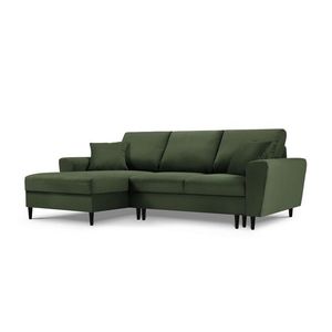 Coltar extensibil stanga 4 locuri, Moghan, Micadoni Home, BL, 241x145x88 cm, velur, verde bottle imagine