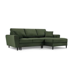 Coltar extensibil dreapta 4 locuri, Moghan, Micadoni Home, BL, 241x145x88 cm, velur, verde bottle imagine