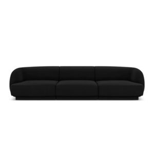 Canapea 3 locuri, Miley, Micadoni Home, BL, 259x85x74 cm, catifea, negru imagine