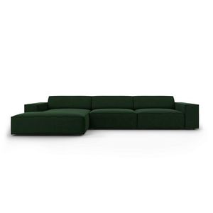 Coltar stanga 4 locuri, Jodie, Micadoni Home, BL, 284x166x70 cm, catifea, verde bottle imagine