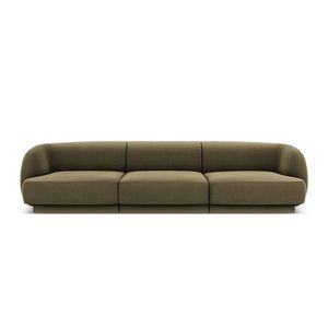 Canapea 3 locuri, Miley, Micadoni Home, BL, 259x85x74 cm, catifea, verde imagine