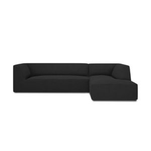 Coltar dreapta 4 locuri, Ruby, Micadoni Home, BL, 273x180x69 cm, poliester, negru imagine