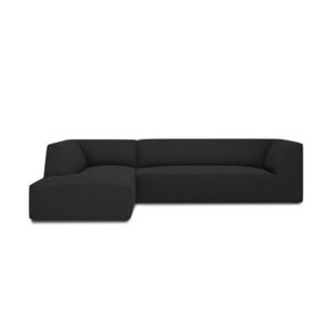 Coltar stanga 4 locuri, Ruby, Micadoni Home, BL, 273x180x69 cm, poliester, negru imagine