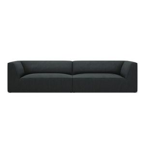 Canapea 4 locuri, Ruby, Micadoni Home, BL, 302x93x69 cm, velur, negru imagine