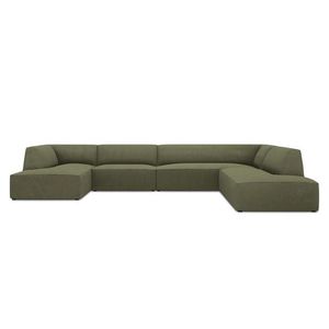 Coltar panoramic dreapta 7 locuri, Ruby, Micadoni Home, BL, 366x273x69 cm, velur, verde imagine