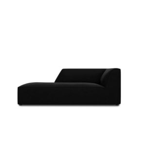 Sezlong living stanga 1 loc, Ruby, Micadoni Home, BL, 180x93x69 cm, catifea, negru imagine