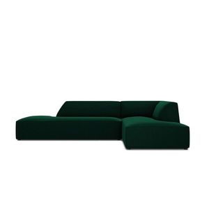 Coltar dreapta 4 locuri, Ruby, Micadoni Home, BL, fara cotiera, 273x180x69 cm, catifea, verde bottle imagine