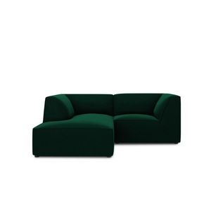 Coltar stanga 3 locuri, Ruby, Micadoni Home, BL, 186x180x69 cm, catifea, verde bottle imagine