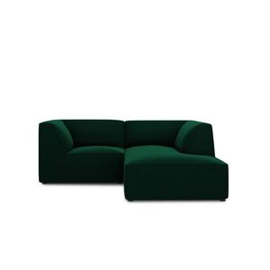 Coltar dreapta 3 locuri, Ruby, Micadoni Home, BL, 186x180x69 cm, catifea, verde bottle imagine