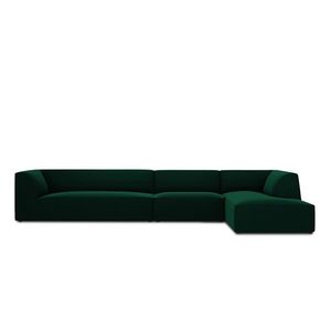 Coltar dreapta 5 locuri, Ruby, Micadoni Home, BL, 366x180x69 cm, catifea, verde bottle imagine