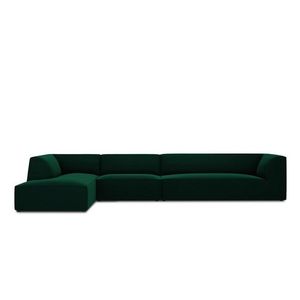 Coltar stanga 5 locuri, Ruby, Micadoni Home, BL, 366x180x69 cm, catifea, verde bottle imagine