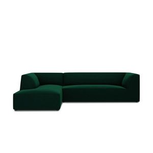 Coltar stanga 4 locuri, Ruby, Micadoni Home, BL, 273x180x69 cm, catifea, verde bottle imagine