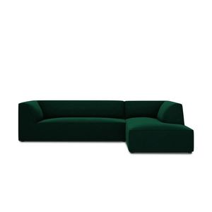 Coltar dreapta 4 locuri, Ruby, Micadoni Home, BL, 273x180x69 cm, catifea, verde bottle imagine