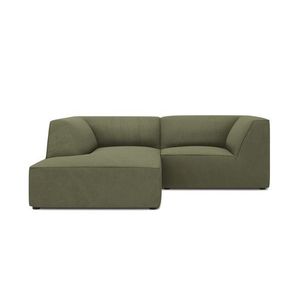 Coltar stanga 3 locuri, Ruby, Micadoni Home, BL, 186x180x69 cm, velur, verde imagine