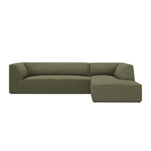 Coltar dreapta 4 locuri, Ruby, Micadoni Home, BL, 273x180x69 cm, velur, verde imagine