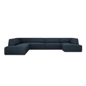 Coltar panoramic stanga 7 locuri, Ruby, Micadoni Home, BL, 366x273x69 cm, poliester, albastru navy imagine