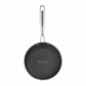 Tigaie cu acoperire Non Stick, Qualum Ceramic Futuro, Ambition, 20 cm, inox/ceramica, negru/argintiu imagine