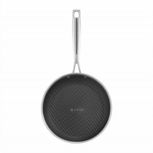 Tigaie cu acoperire Non Stick, Qualum Ceramic Futuro, Ambition, 24 cm, inox/ceramica, negru/argintiu imagine