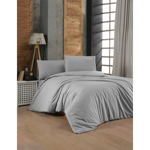 Lenjerie de pat pentru o persoana (FR), Light Grey, Patik, Bumbac Ranforce imagine