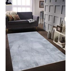 Covor de hol, Soft Plush, 100x200 cm, Poliester, Gri deschis imagine