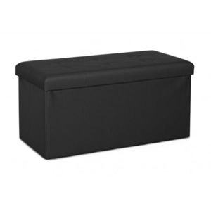 Bancheta cu spatiu pentru depozitare, Magda, Bizzotto, 76x38x38 cm, MDF/PVC, negru imagine