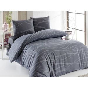 Lenjerie de pat dubla king size, Eponj Home, Verda 143EPJ61877, 3 piese, amestec bumbac, gri imagine