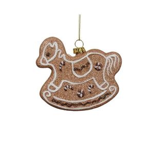 Glob Gingerbread Horse, Decoris, 12x2x7 cm, plasic, maro imagine