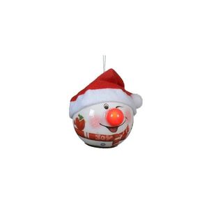 Glob cu LED Winking Snowman, Decoris, 8.5x7.5x8.2 cm, spuma, cu baterii, multicolor imagine