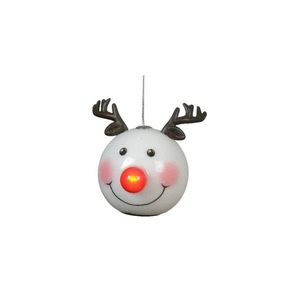 Glob cu LED Reindeer, Decoris, 8.5x7.5x8.2 cm, spuma, cu baterii, multicolor imagine