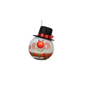 Glob cu LED Snowman Hat, Decoris, 8.5x7.5x8.2 cm, spuma, cu baterii, multicolor imagine