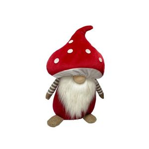 Opritor pentru usa Mushroom Gnome White Dots V1, Decoris, 21x16x33 cm, poliester, rosu imagine