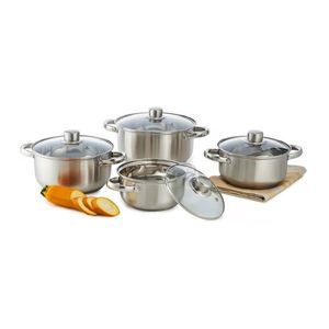 Set de gatit 8 piese Sally, Domotti, 16/18/20/22 cm, inox, argintiu imagine