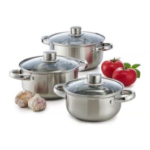 Set de gatit 6 piese Tully, Domotti, 16/18/20 cm, inox, argintiu imagine