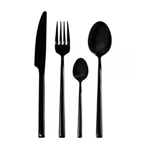 Set tacamuri 24 piese Como Black, Ambition, inox, negru imagine