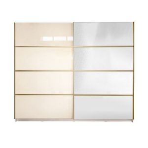 Gold Dulap 2500 Crem cu usi MDF Lucios si Oglinda imagine