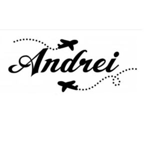 Sticker decorativ, Avion Andrei, negru, 118x47 cm imagine