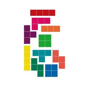 Set stickere decorative, TETRIS, Multicolor, 39 patratele x15 cm imagine