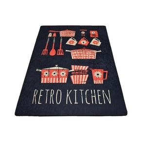 Covor bucatarie Kitchen DJT, 80 x 120 cm, Negru imagine