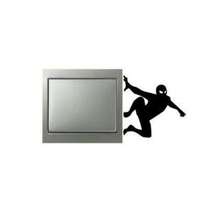 Sticker decorativ, pentru intrerupator, spiderman, negru 10x10 cm imagine