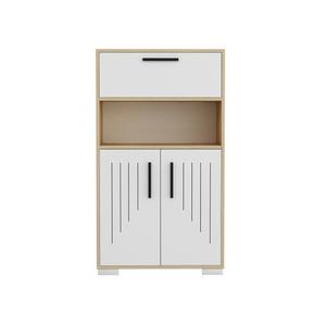 Dulap multifunctional, Stejar-Alb, 72 × 35 × 123.6 cm imagine