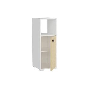 Dulap de baie multifunctional Alb/Stejar, 35 x 35 x 98.6 cm imagine